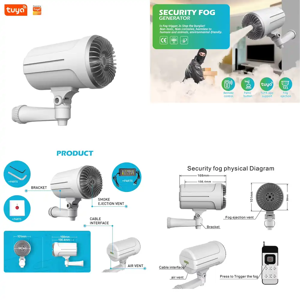 Home Security Fog System - 2.4G WiFi Security Fog Dispenser Alarm