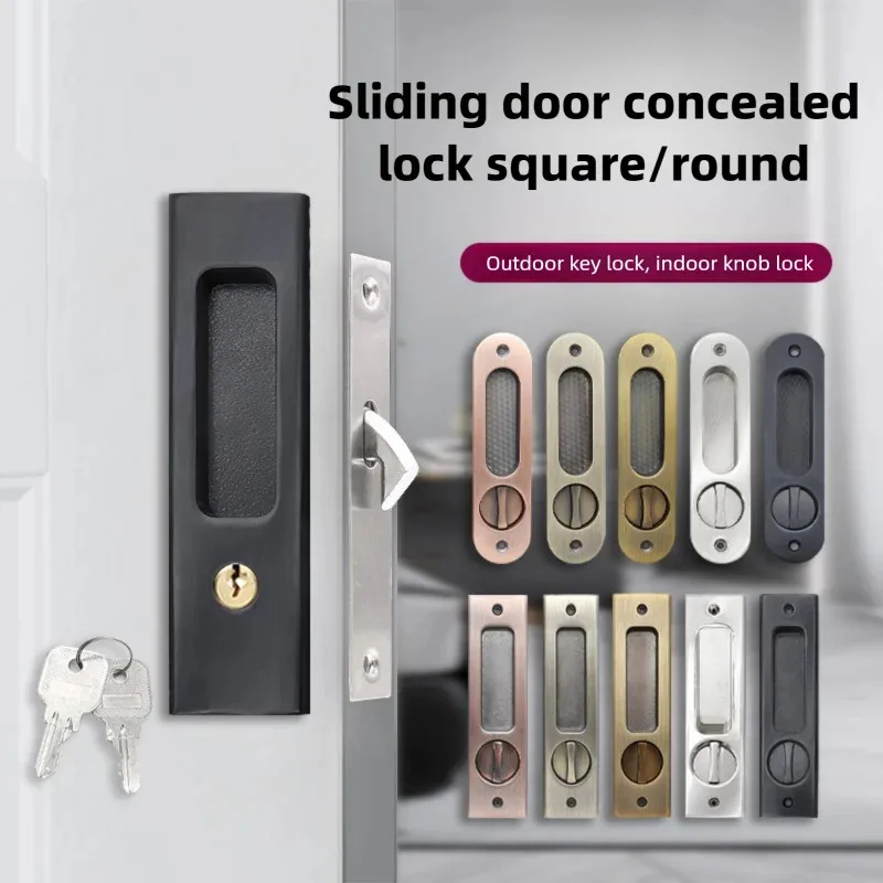 Home Security Locks For Doors - Durable Black Hook Sliding Door Lock