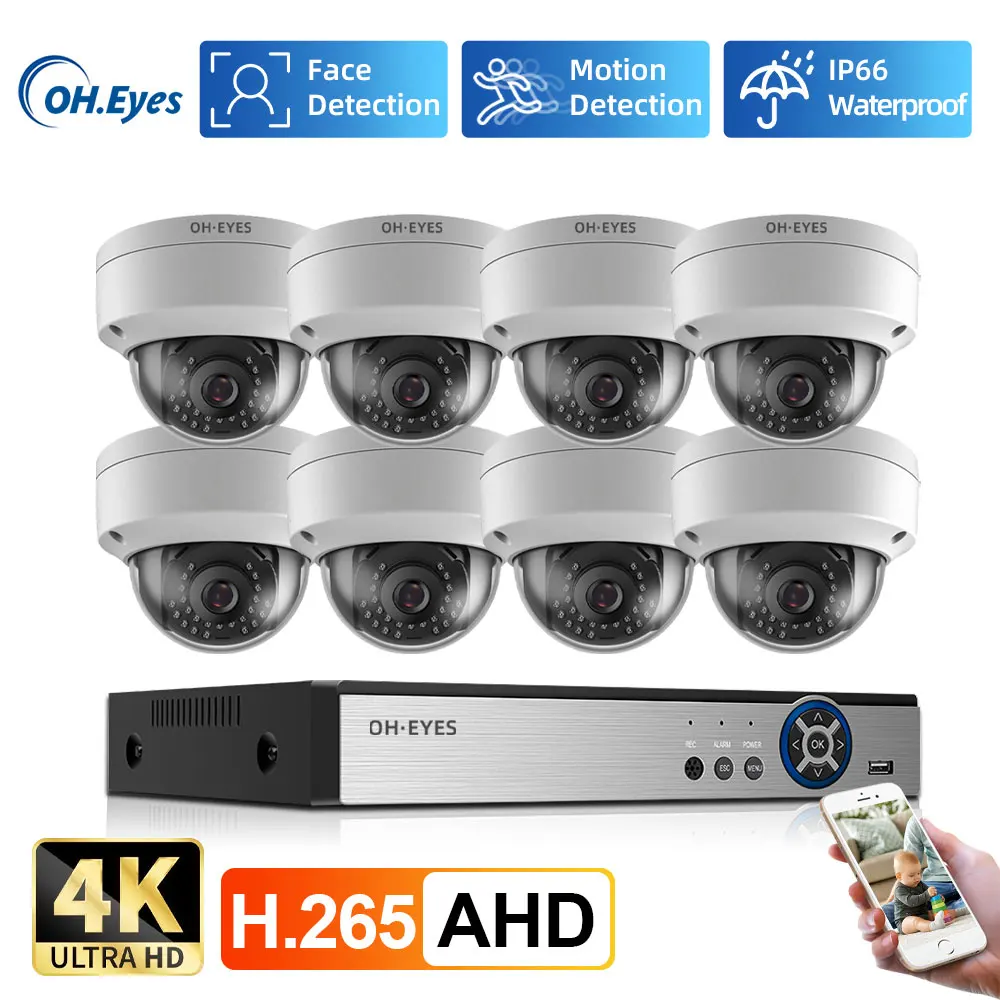 Home Security Kit - Home Security 8MP H.265+ 4CH 4K