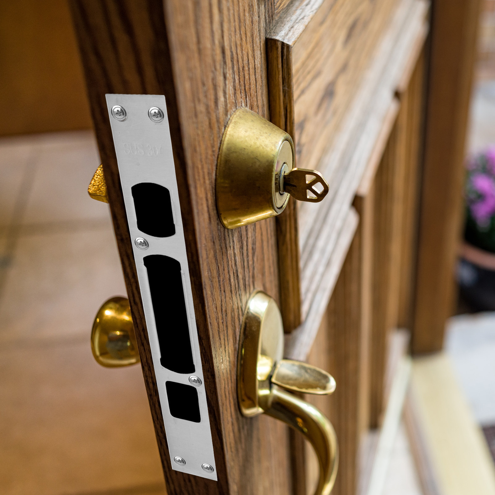 Home Security Locks For Doors - 3Pcs Heavy Duty Stainless Steel Door