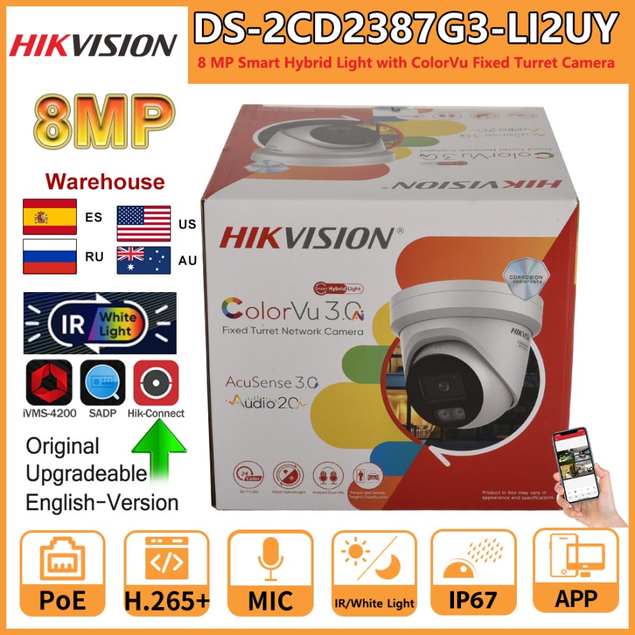 Home Security Hikvision - Hikvision 8MP IP Camera DS-2CD2387G3-LI2UY Smart