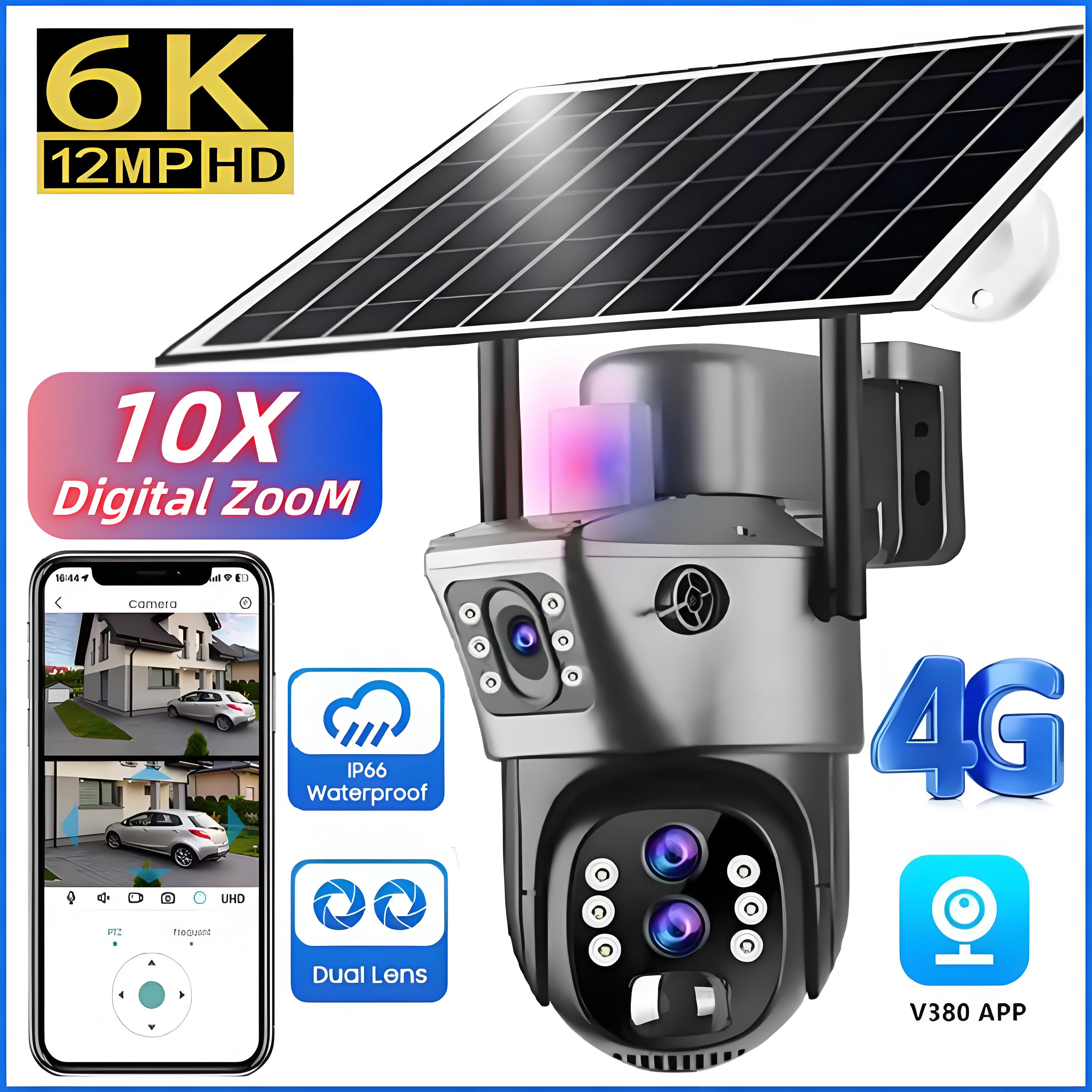 Home Security Outdoor Cameras - 10x Zoom 4G SIM Solar Camera