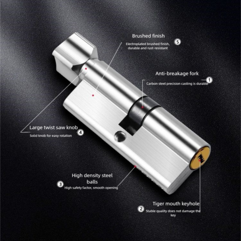 Home Security Locks For Doors - Wooden Door Lock Cylinder with 3