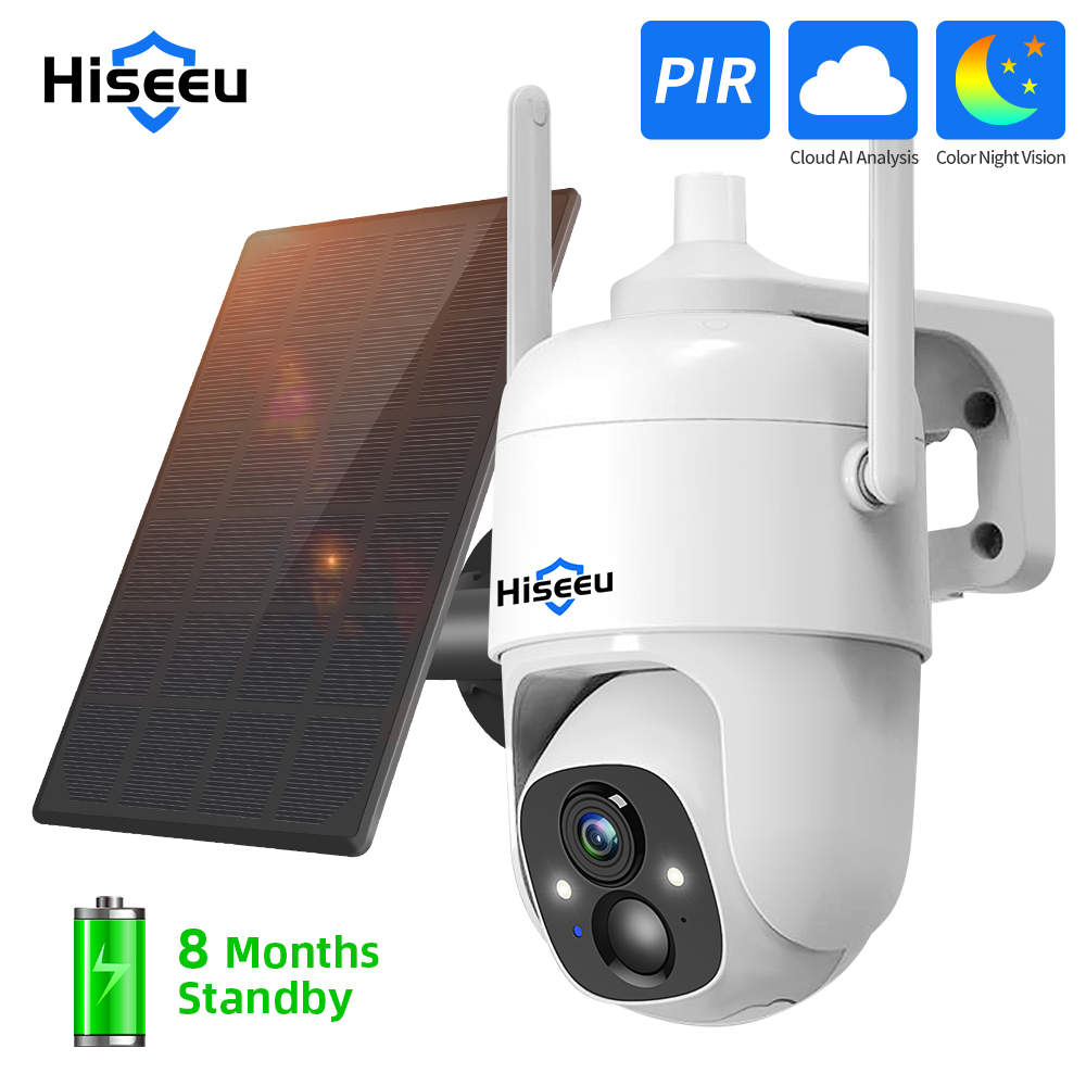 Home Security Outdoor Camera System - Hiseeu 3MP Cloud AI WiFi Video