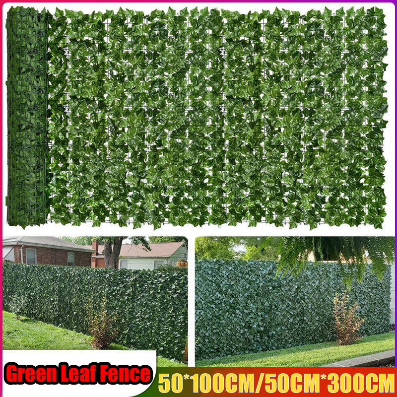 Home Security Fence - 1M/3M Artificial Green Leaf Fence Panels