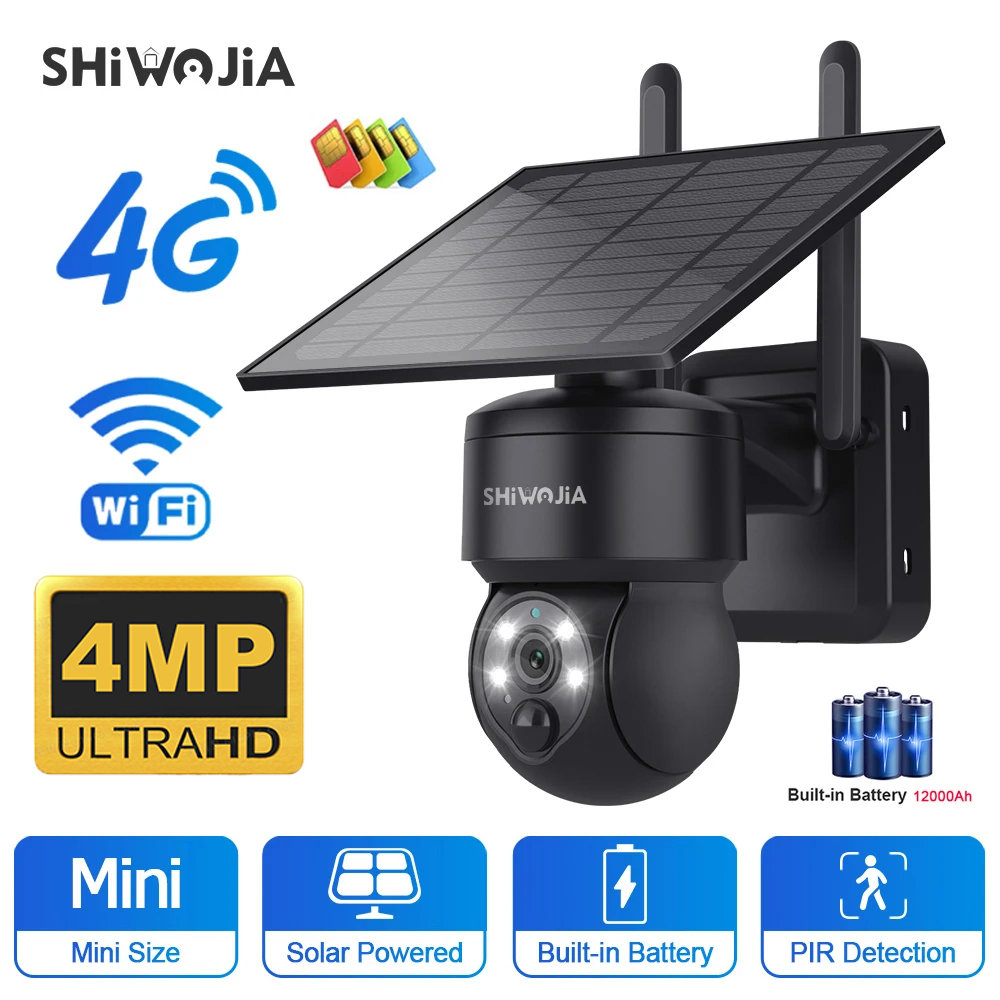 SHIWOJIA WIFI Wireless PTZ Sol - Home Security Outdoor Camera System บทวิจารณ์และราคา
