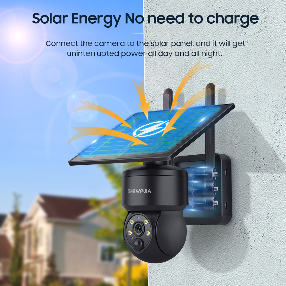 SHIWOJIA WIFI Wireless PTZ Sol - Home Security Outdoor Camera System บทวิจารณ์และราคา