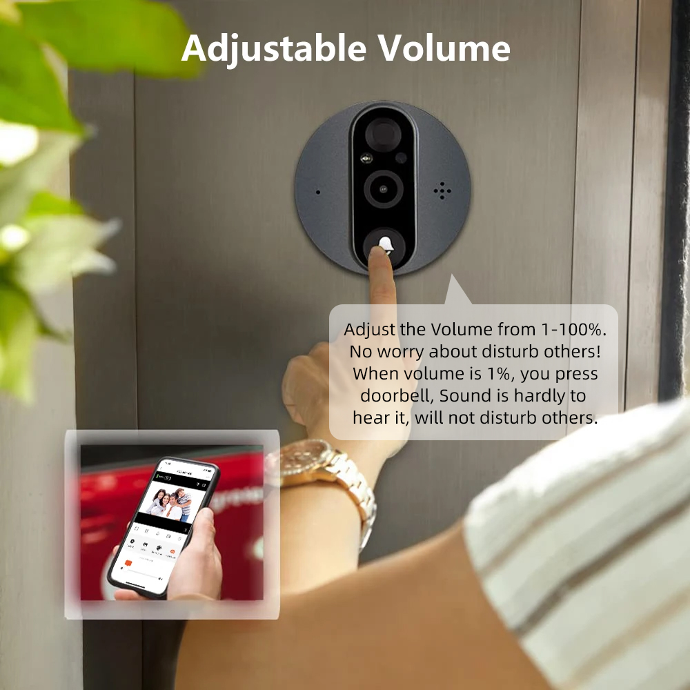 3MP WiFi Smart Tuya Peephole 5 - Home Security Camera Installation บทวิจารณ์และราคา