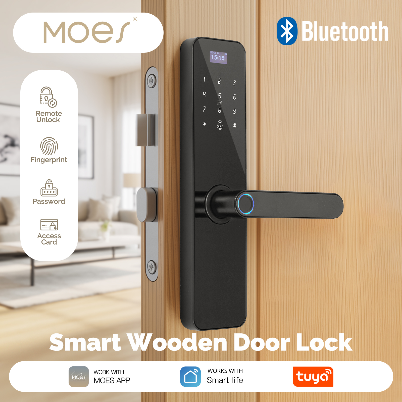 MOES Bluetooth Smart Wooden Do - Home Security Tapo บทวิจารณ์และราคา
