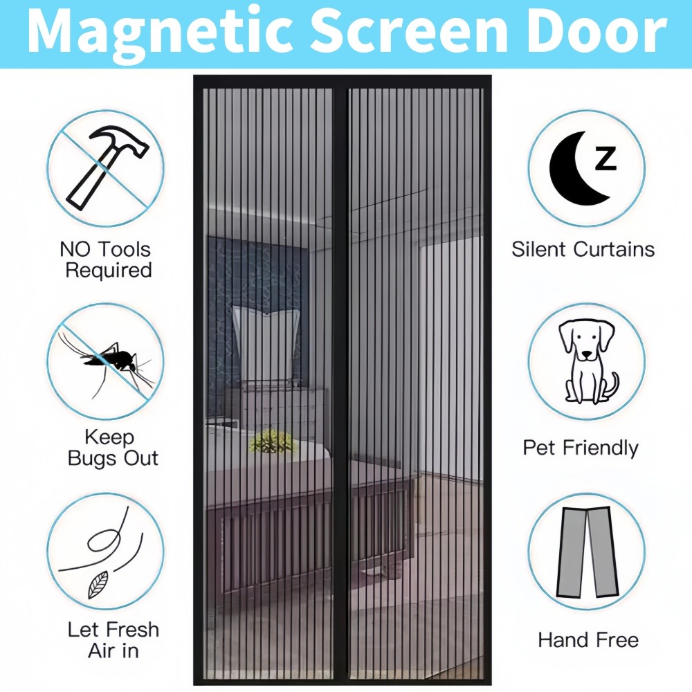 Heavy Duty Magnetic Door Mesh  - Home Security Fence บทวิจารณ์และราคา