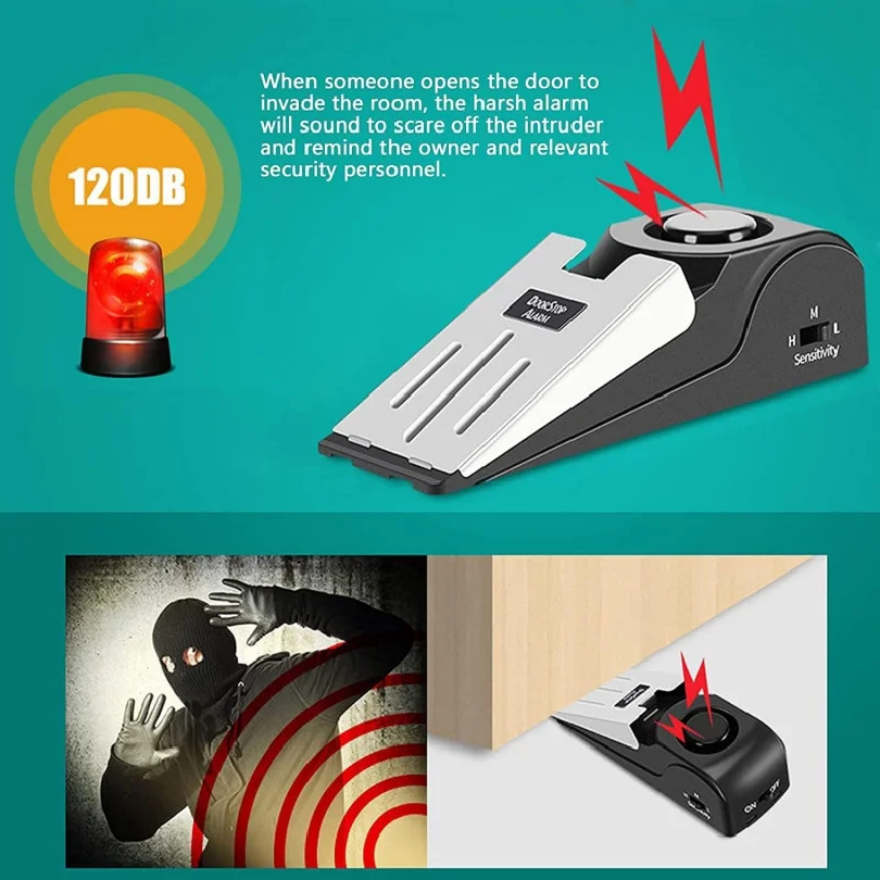 120db Wireless Door Stop Stopp - Door Wedge Alarm บทวิจารณ์และราคา