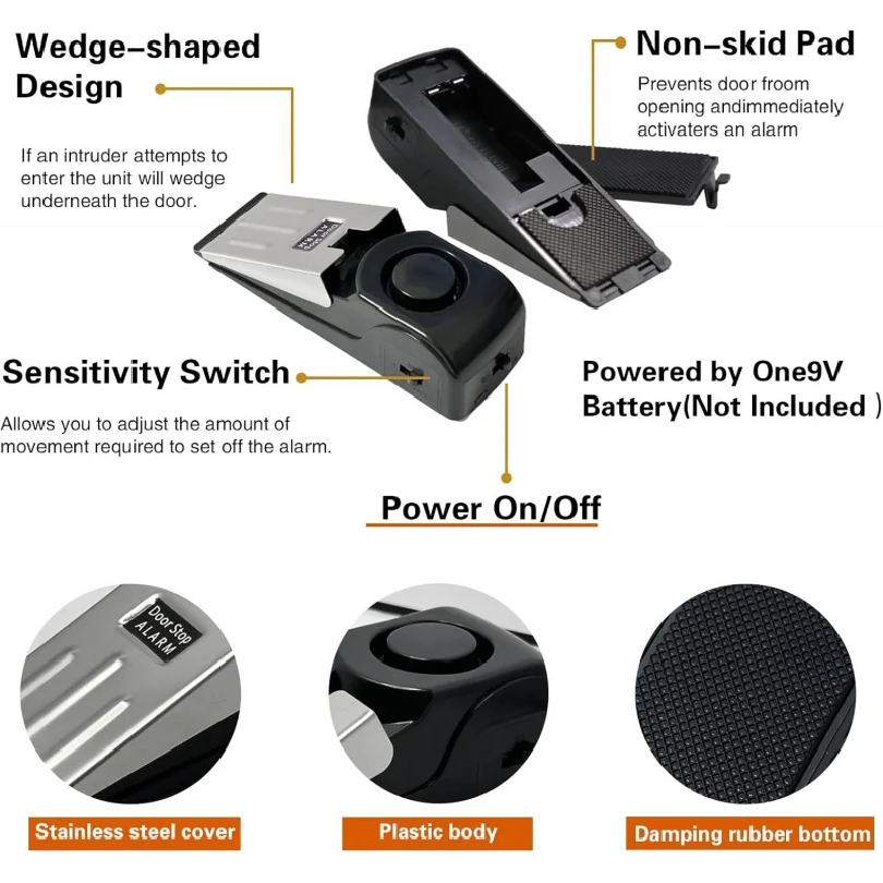 120db Wireless Door Stop Stopp - Door Wedge Alarm บทวิจารณ์และราคา