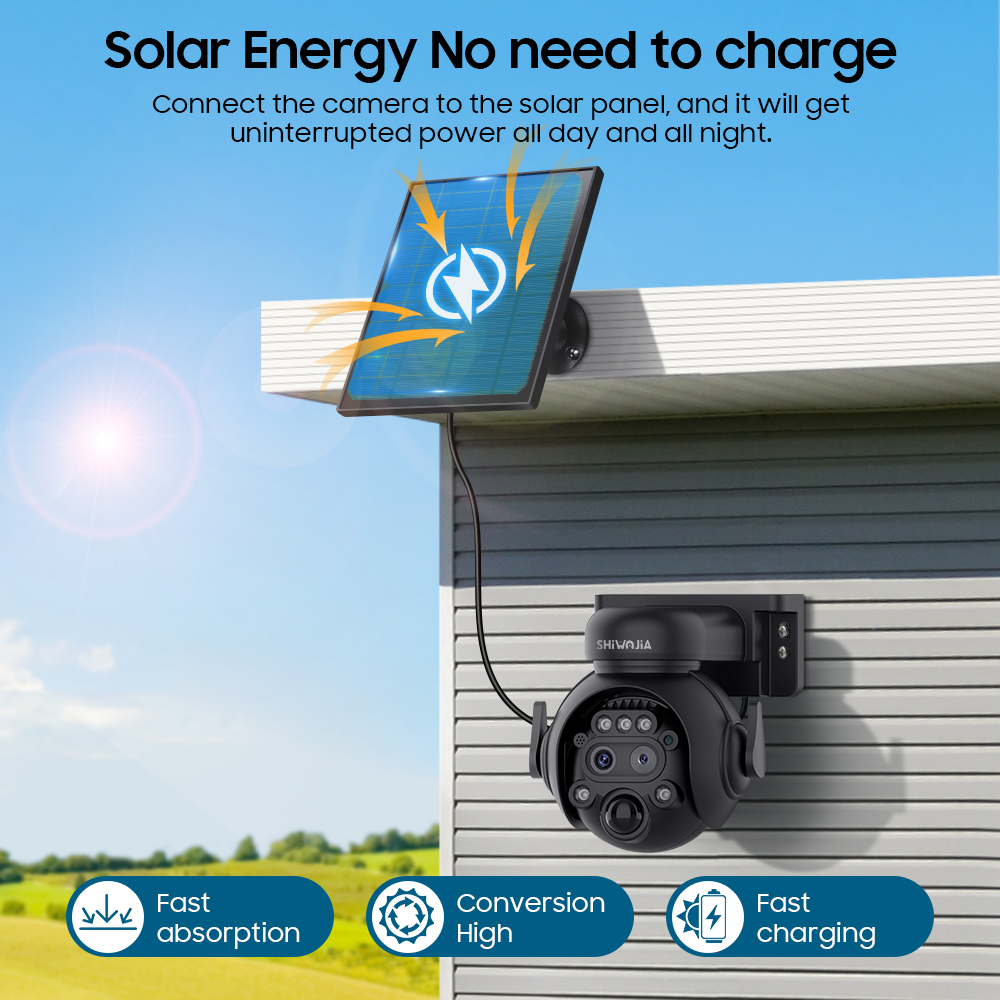 SHIWOJIA 12X Zoom 4G LTE Solar - Home Security Outdoor Camera System บทวิจารณ์และราคา