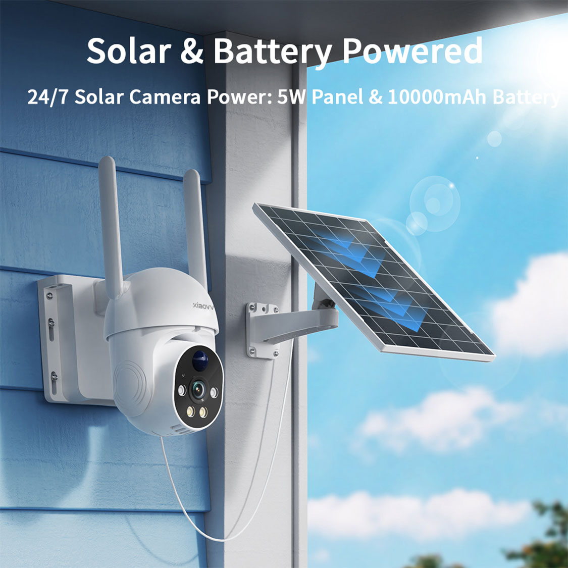 XIAOVV Solar camera wireless 4 - Home Security Outdoor Camera System บทวิจารณ์และราคา
