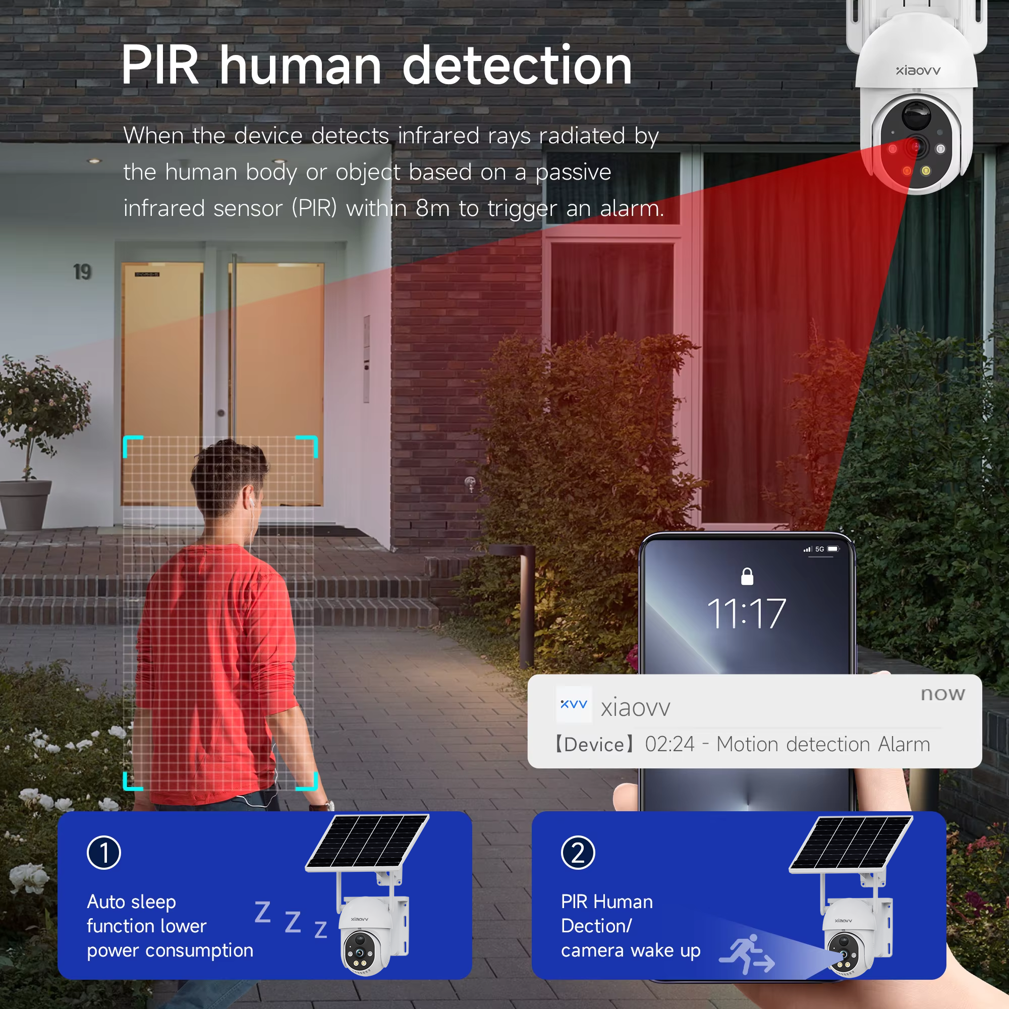 XIAOVV Solar camera wireless 4 - Home Security Outdoor Camera System บทวิจารณ์และราคา