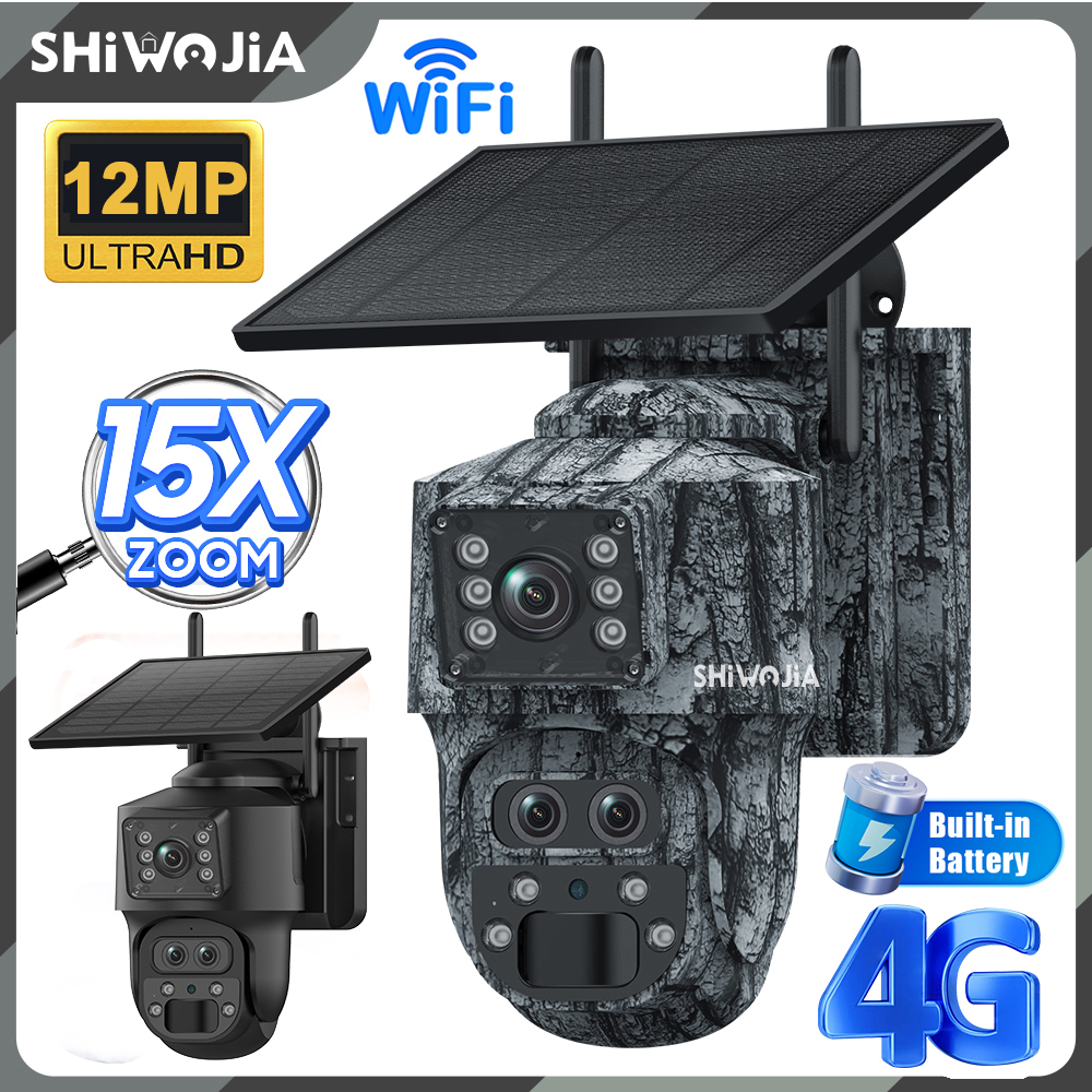 SHIWOJIA 12MP 15X Zoom 4G Sim  - Home Security Outdoor Cameras บทวิจารณ์และราคา