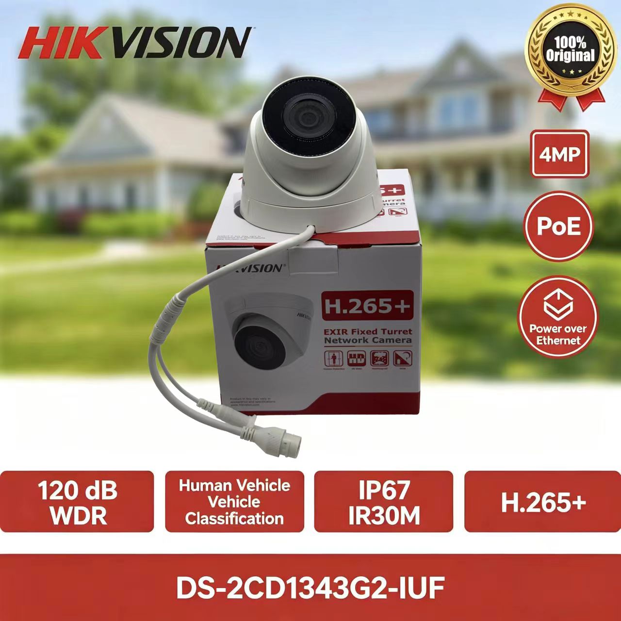 Hikvision DS-2CD1343G2-IUF 4MP - Home Security Hikvision บทวิจารณ์และราคา