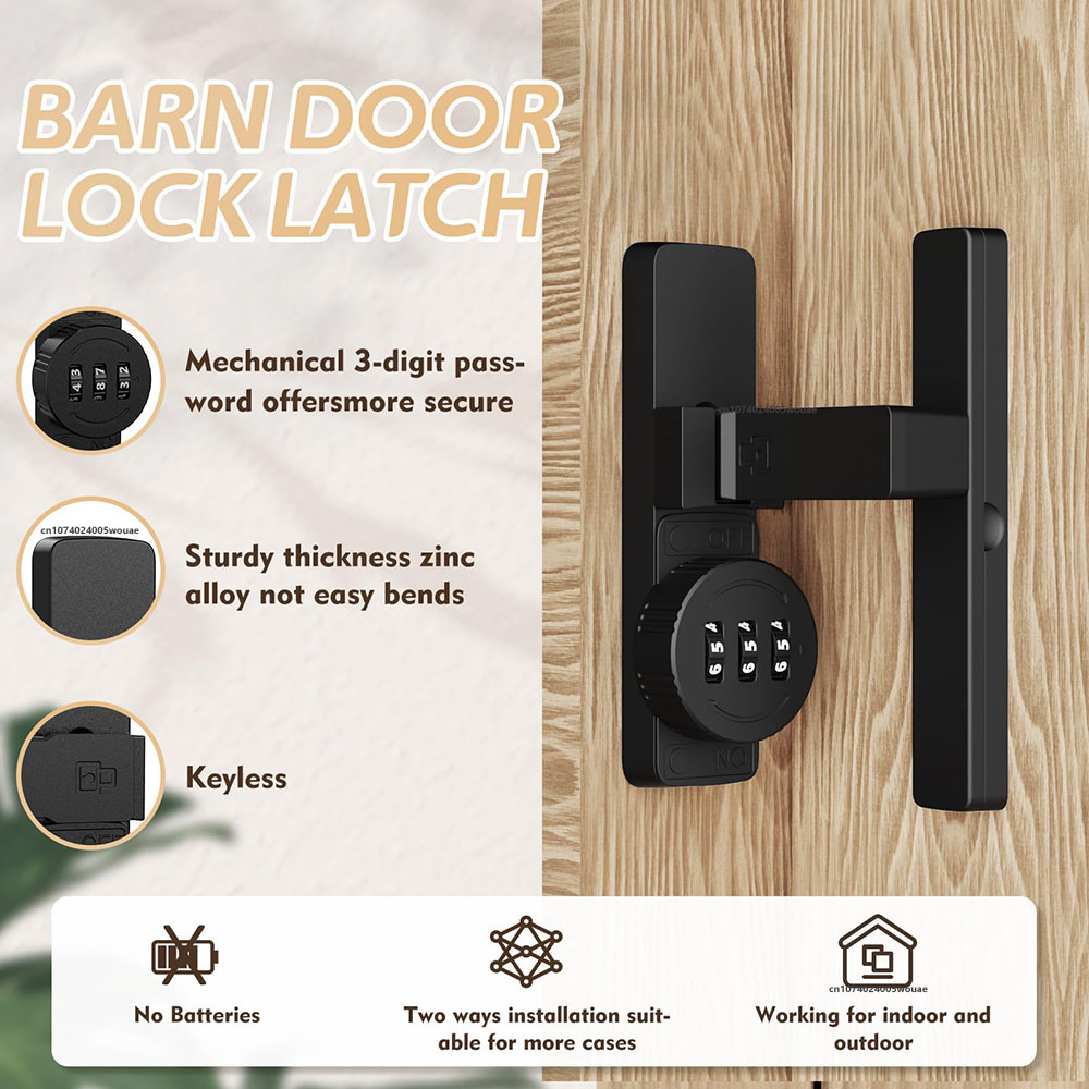 Security Barn Door Lock 3-Digi - Home Security Locks For Doors บทวิจารณ์และราคา