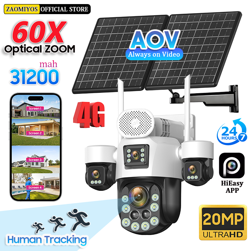 4 Lens Outdoor 360° Surveillan - Home Security Outdoor Camera System บทวิจารณ์และราคา