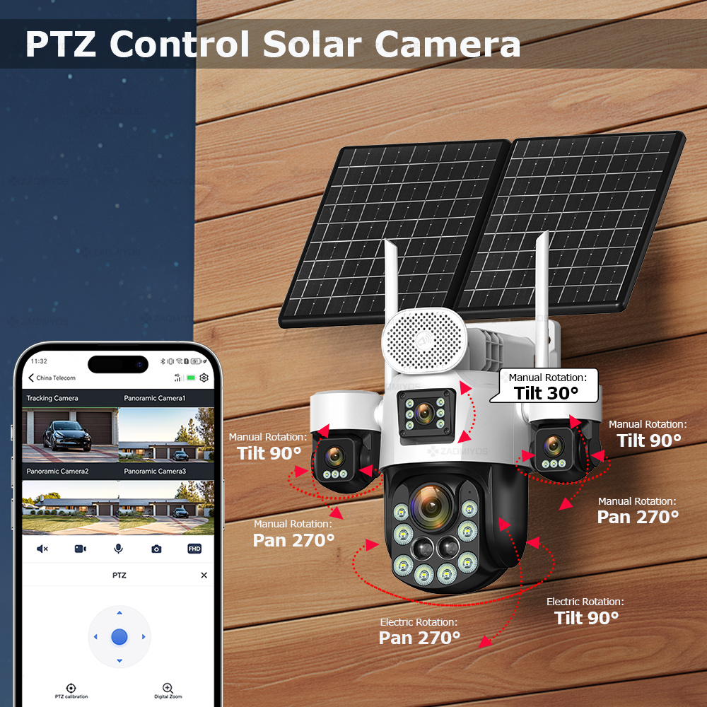 4 Lens Outdoor 360° Surveillan - Home Security Outdoor Camera System บทวิจารณ์และราคา