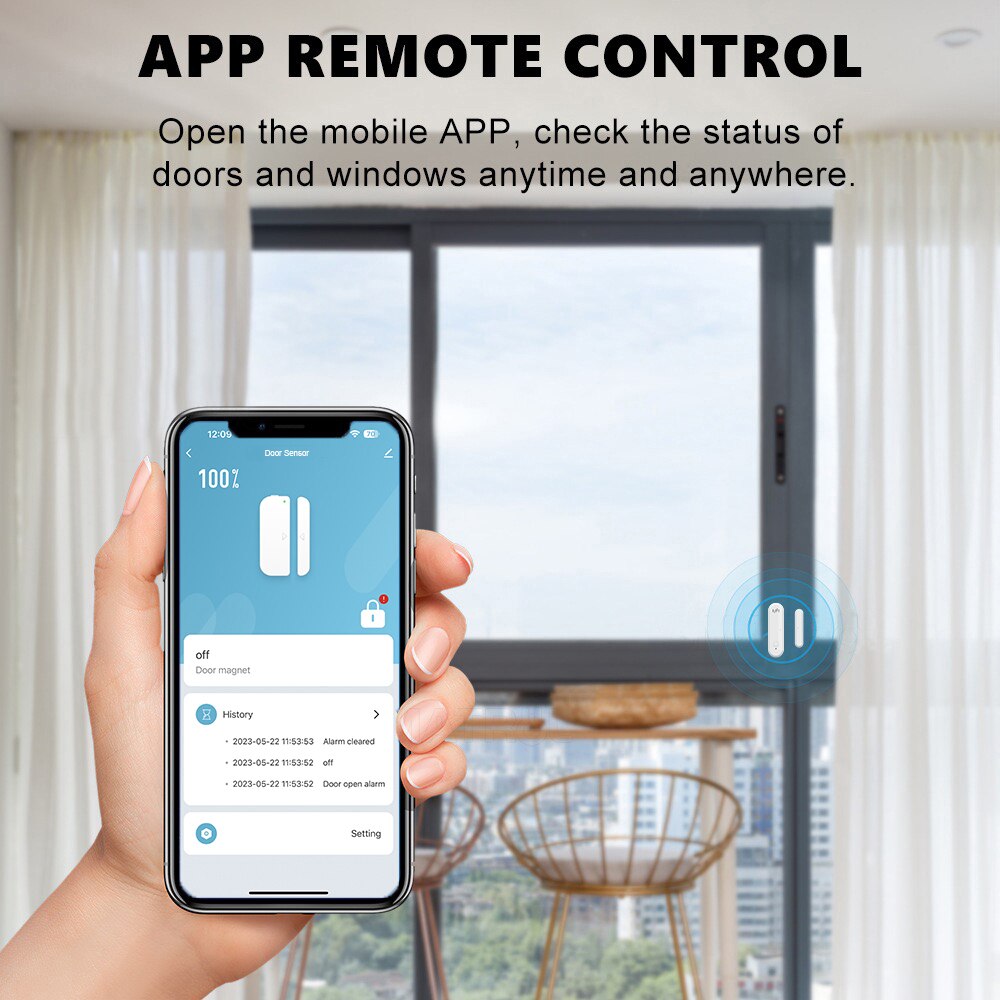ONENUO Tuya Smart WiFi Door Se - Door Wedge Alarm บทวิจารณ์และราคา