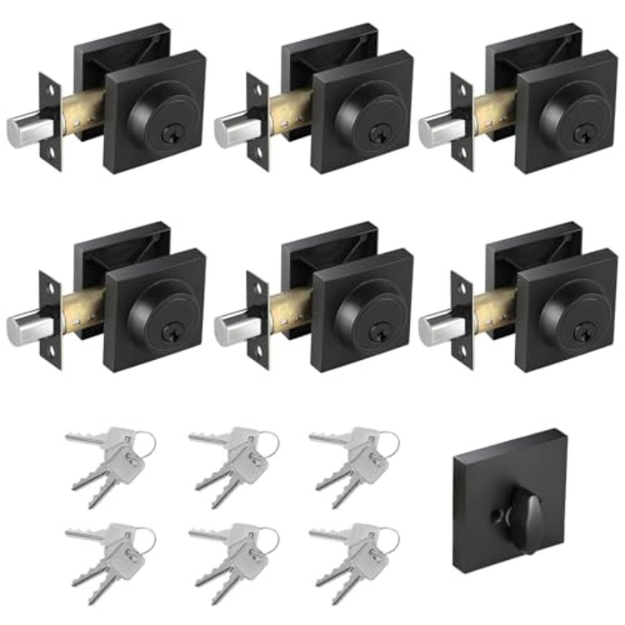 Matte Black Square Single Cyli - Home Security Locks For Doors บทวิจารณ์และราคา