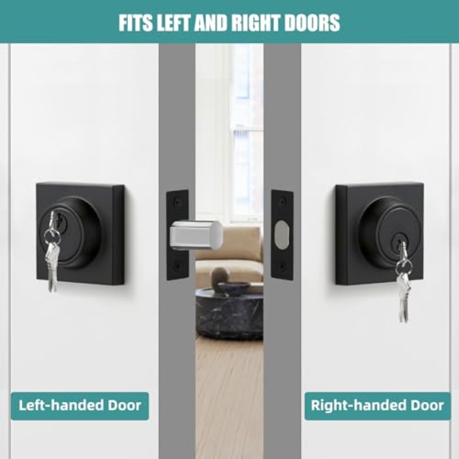 Matte Black Square Single Cyli - Home Security Locks For Doors บทวิจารณ์และราคา