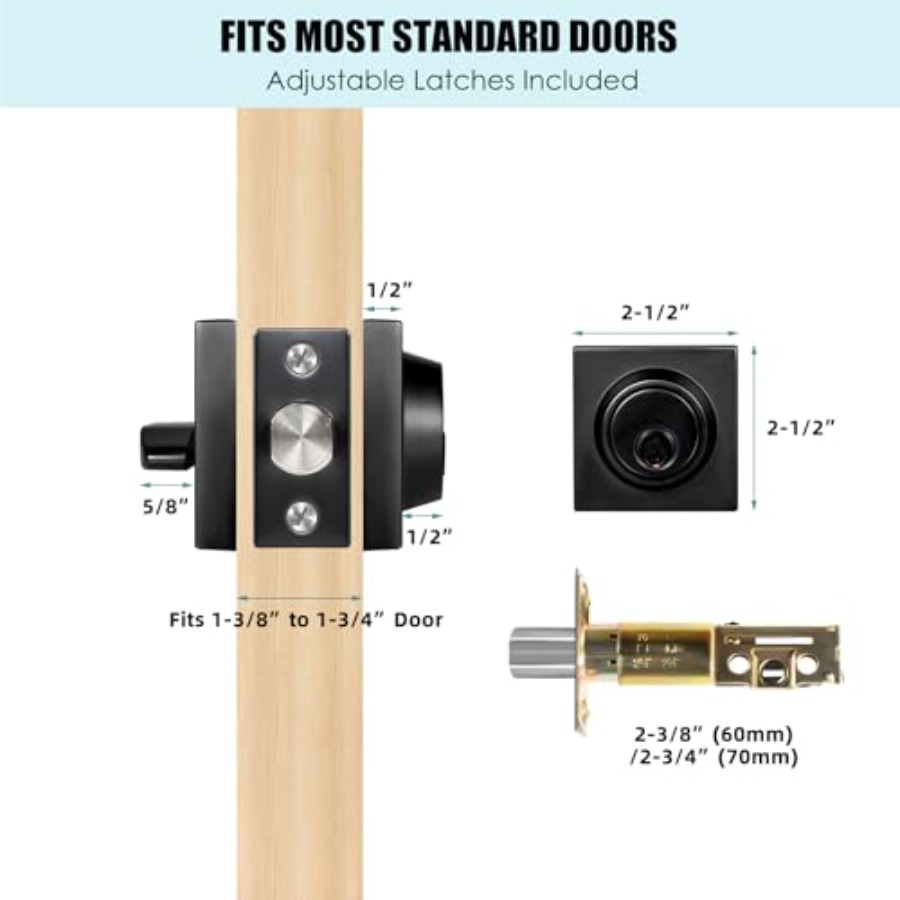 Matte Black Square Single Cyli - Home Security Locks For Doors บทวิจารณ์และราคา