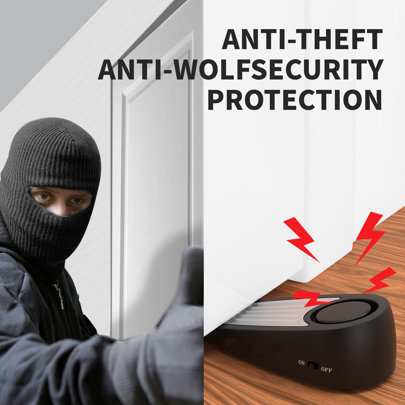 Wireless 130dB Door Stop Alarm - Door Wedge Alarm บทวิจารณ์และราคา