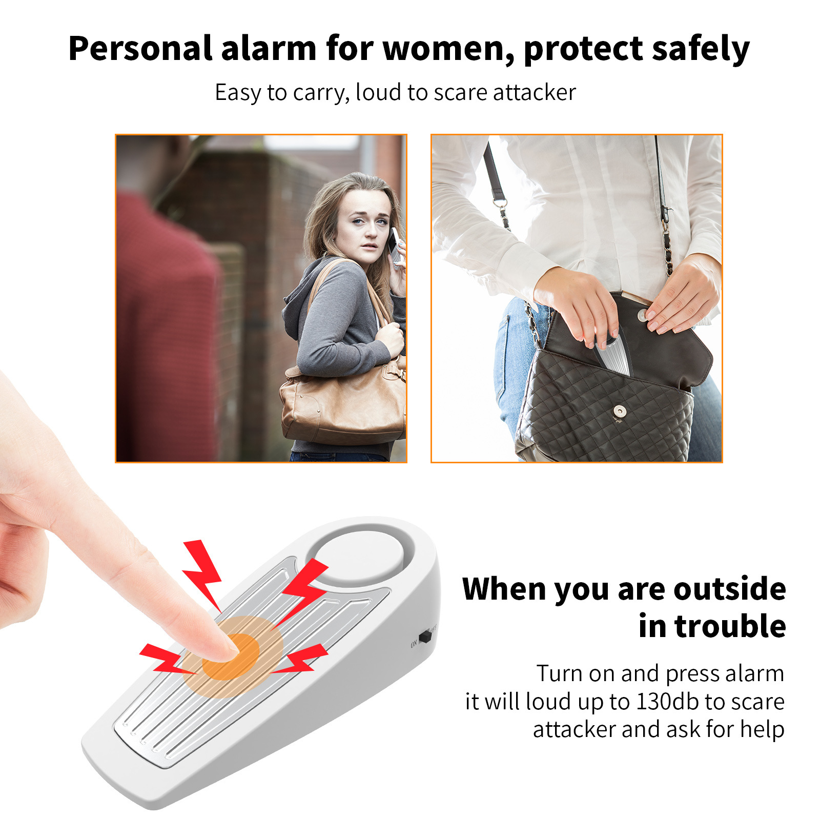 Wireless 130dB Door Stop Alarm - Door Wedge Alarm บทวิจารณ์และราคา