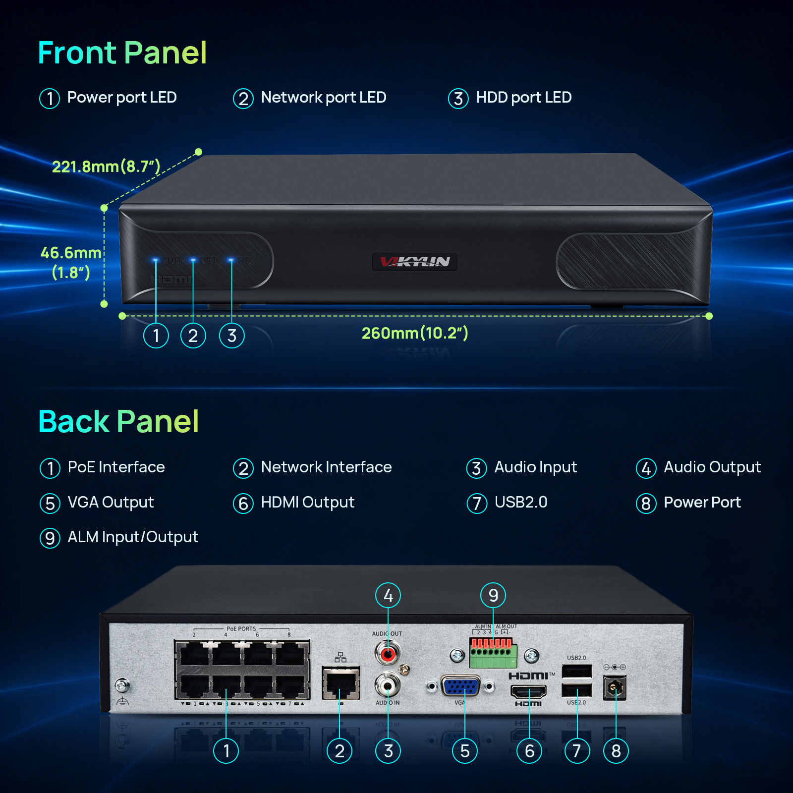 Vikylin 4K NVR UP to 12MP 8CH  - Home Security Systems With Cameras บทวิจารณ์และราคา