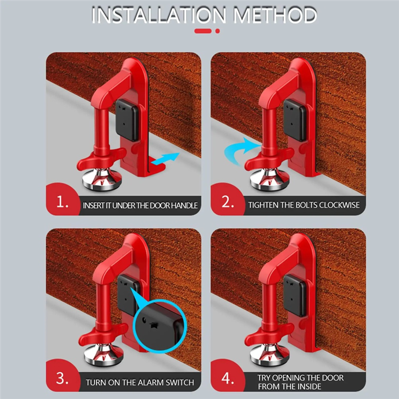 B04C-Travel Portable Alarm Doo - Door Wedge Alarm บทวิจารณ์และราคา