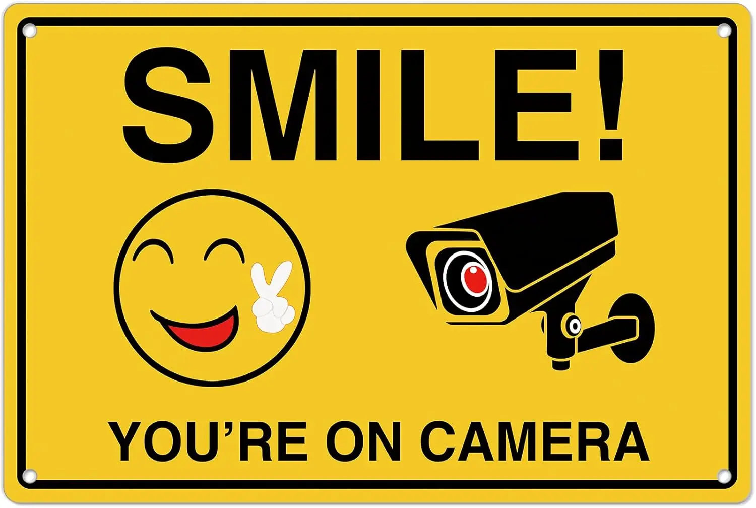 Smile Youre On Camera Signs ;  - Home Security Outdoor บทวิจารณ์และราคา