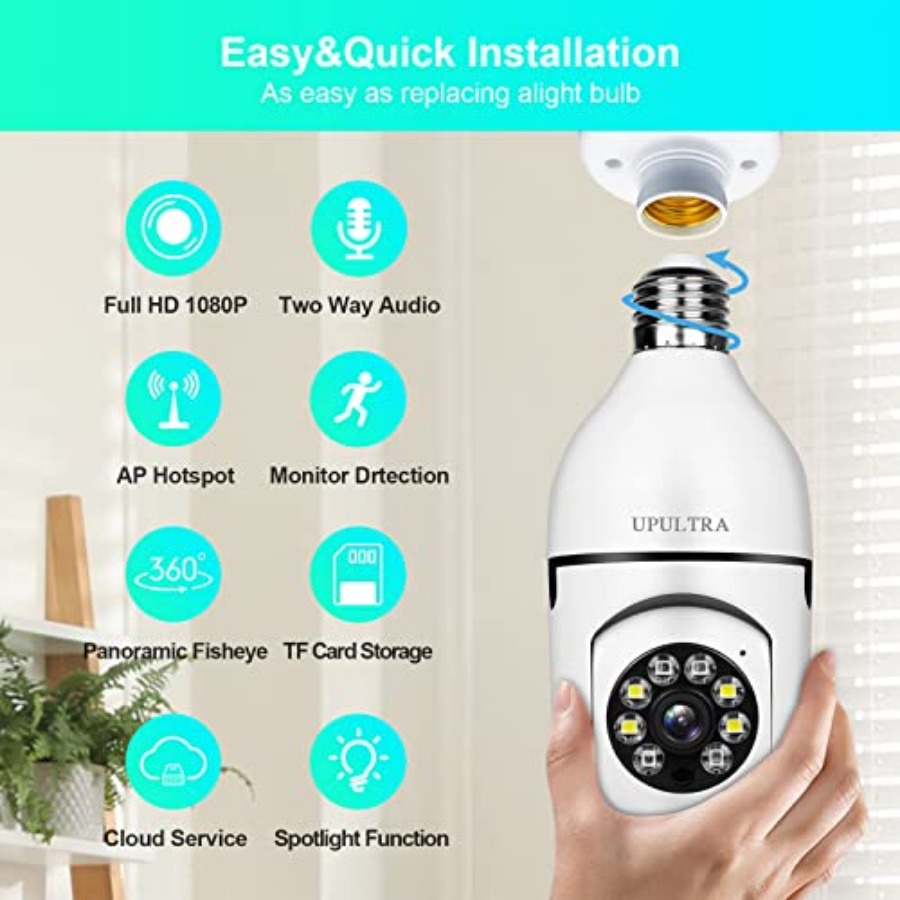 Light Bulb 1080P Security Wire - Home Security And Cameras บทวิจารณ์และราคา