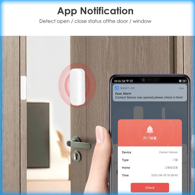 Tuya Wifi  Smart Door Sensor W - Door Wedge Alarm บทวิจารณ์และราคา