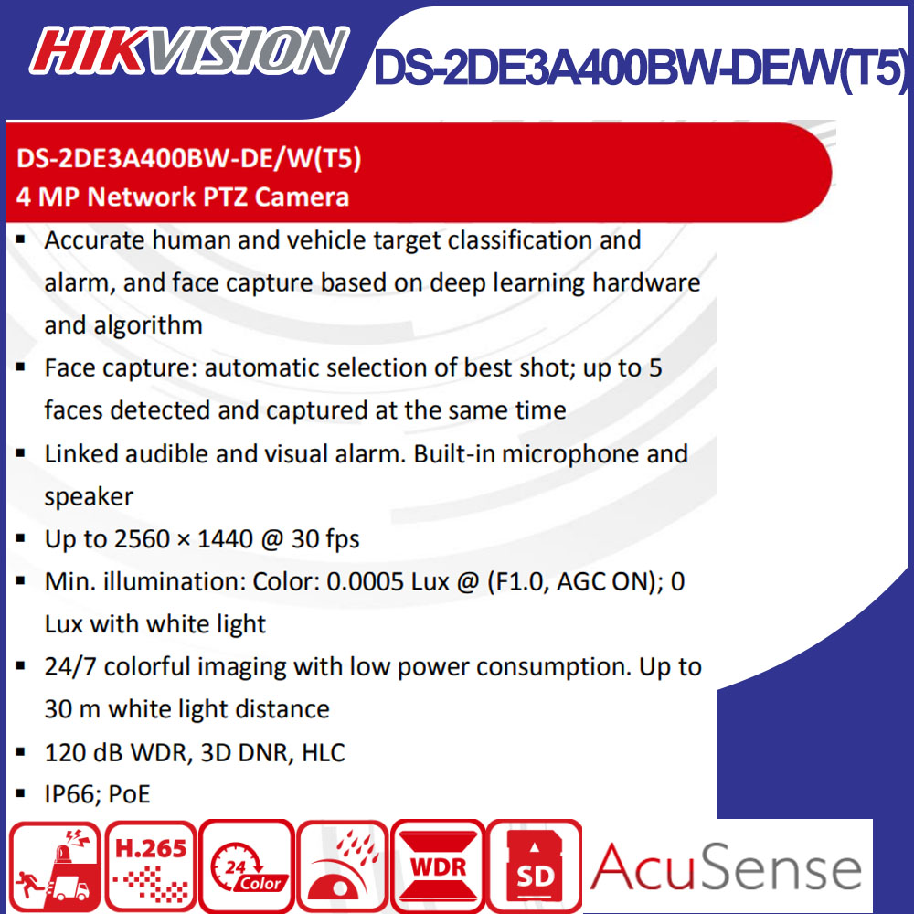Hikvision DS-2DE3A400BW-DE/W(T - Home Security Hikvision บทวิจารณ์และราคา