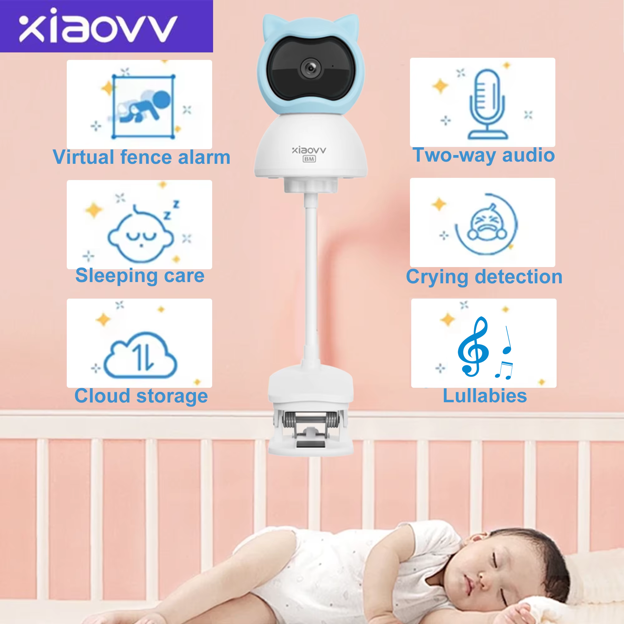 4MP WiFi xiaovv indoor Baby Mo - Home Security No Wifi บทวิจารณ์และราคา
