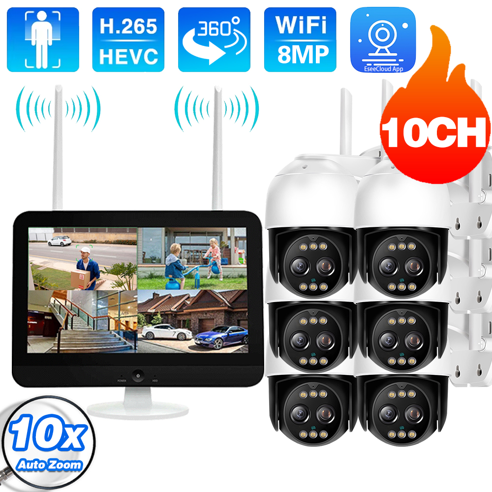 12.5 Inch 10CH NVR Smart Wirel - Home Security Systems With Cameras บทวิจารณ์และราคา