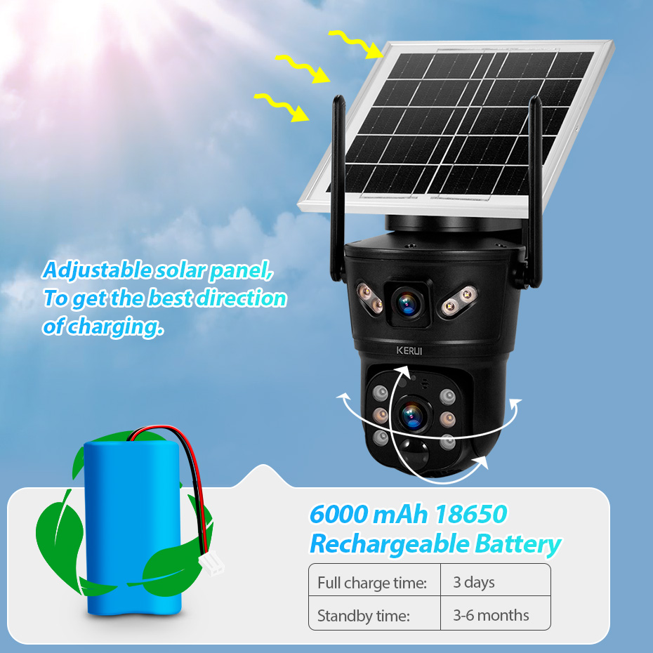 KERUI Outdoor 6MP Solar Camera - Home Security No Wifi บทวิจารณ์และราคา