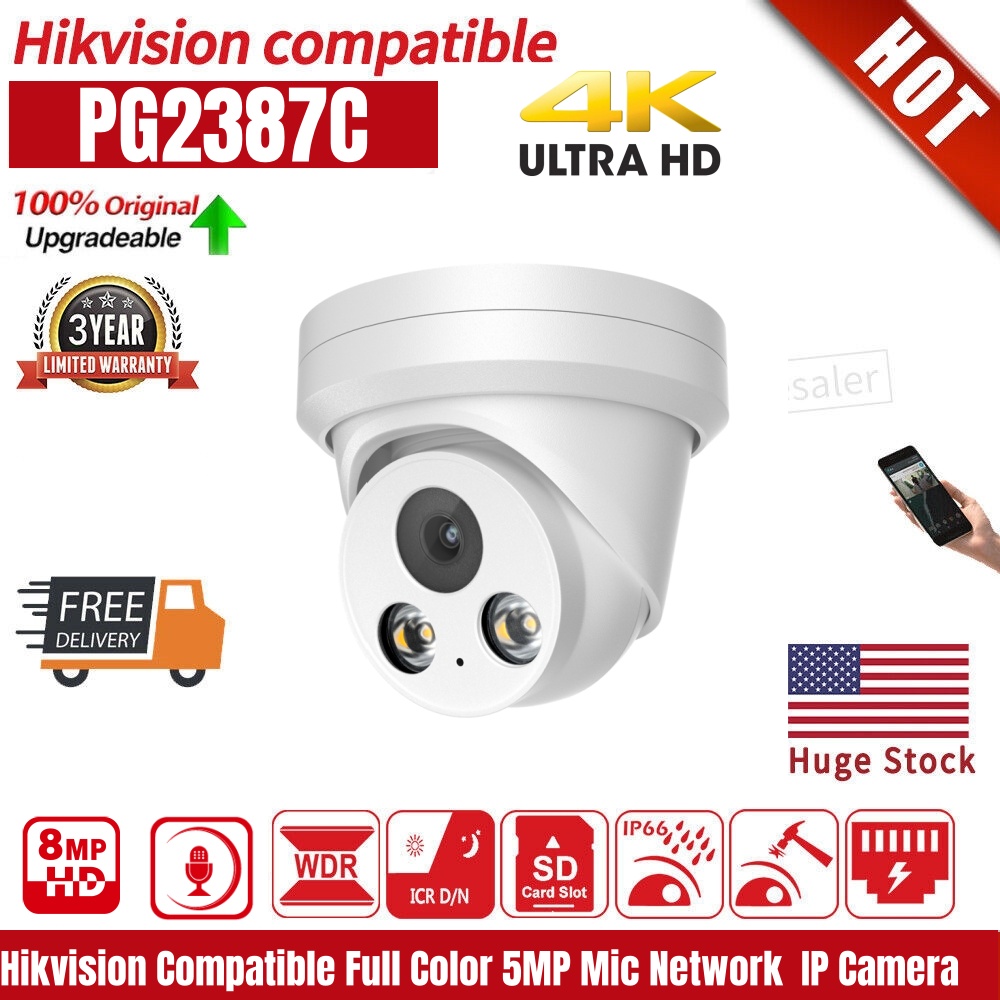 Hikvision Compatible 8MP 4K IP - Home Security Hikvision บทวิจารณ์และราคา