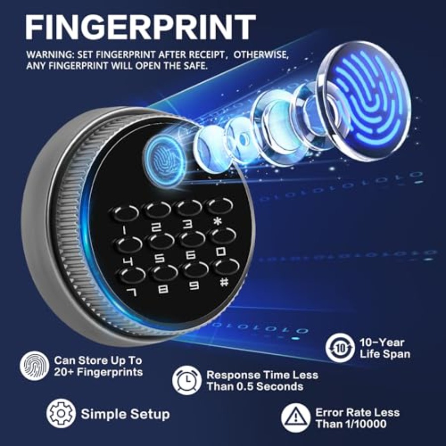 0.6 Cubic Feet Biometric Safe  - Safe Box Digital บทวิจารณ์และราคา