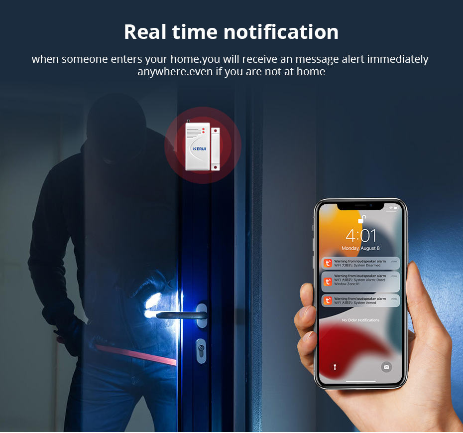 KERUI Tuya WIFI Loudly Speaker - Home Security No Wifi บทวิจารณ์และราคา