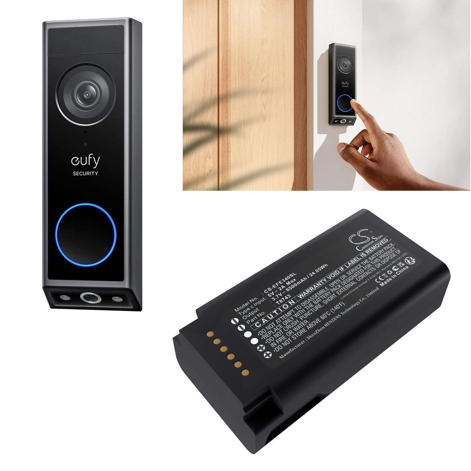 Replacement 3.7V 6500mAh Home  - Home Security Eufy บทวิจารณ์และราคา